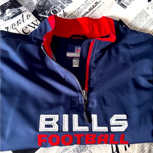 🏈 Vintage Reebok NFL Buffalo Bills Authentic Sideline Pull Over Jacket 🏈 - Picture 2 of 16